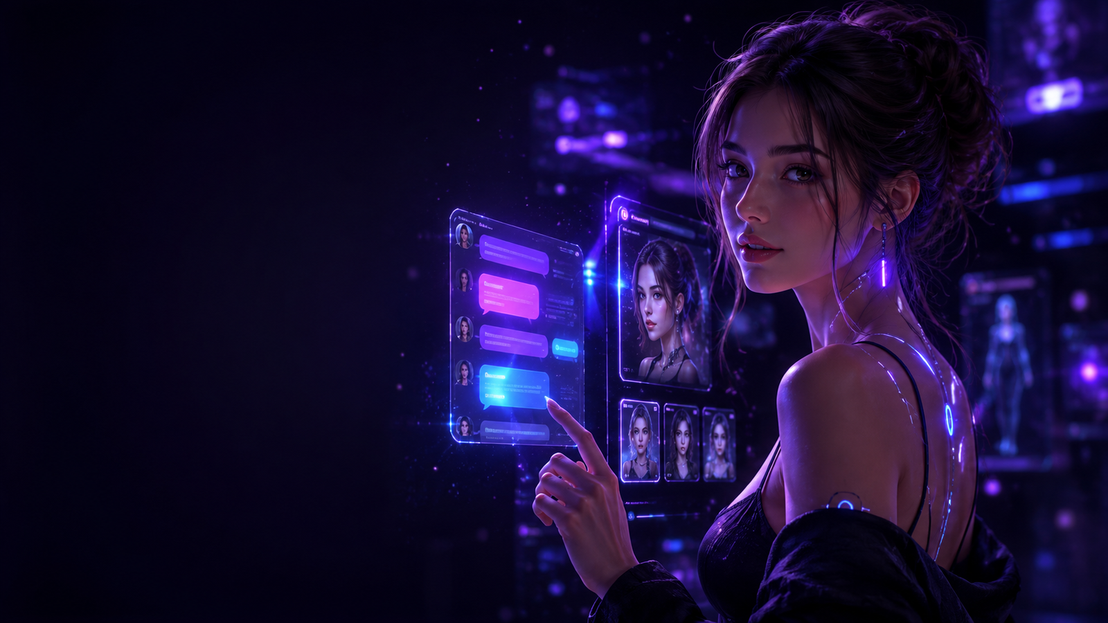 GirlfriendGPT AI girlfriend review with futuristic AI companion interface